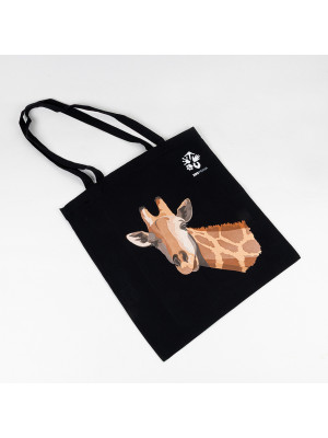 Látková taška s portrétem žirafy