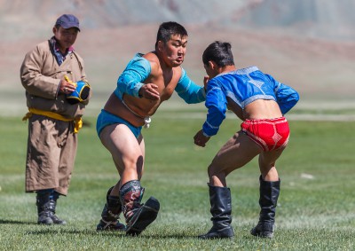 Fotoobraz - Klání v tradičním mongolském zápase během nádamu
