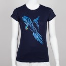 Bavlněné dámské tričko s motivem papouška - ara Learův 