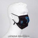 Typ úchytu roušky: látková pruženka za ucho se silikonovým stopperem