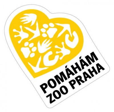 Samolepka Pomáhám Zoo Praha - žlutá