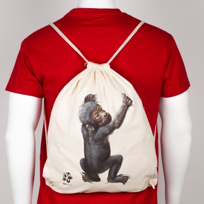 Plátěný batůžek s gorilkou