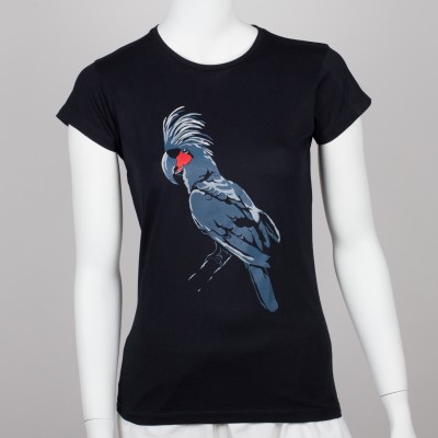 Bavlněné dámské tričko s motivem papouška – kakadu palmový