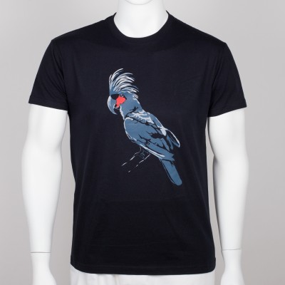 Bavlněné pánské tričko s motivem papouška – kakadu palmový