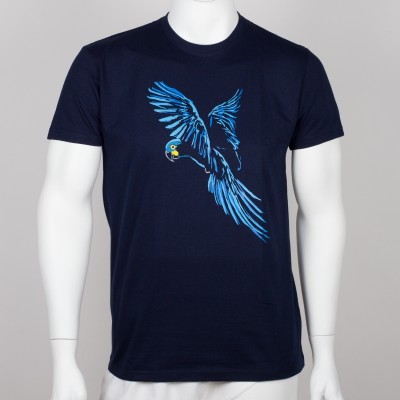 Bavlněné pánské tričko s motivem papouška - ara Learův
