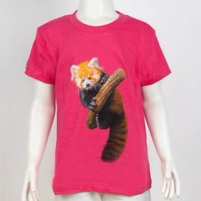 Dětské tričko s mládětem pandy červené