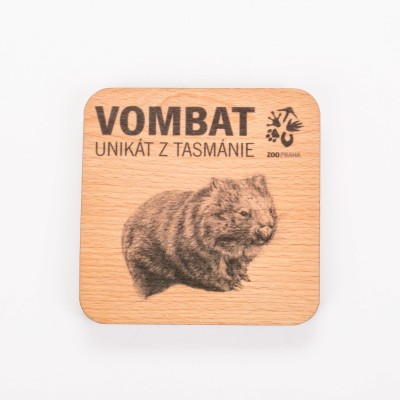 Dřevěný podtácek: Vombat – unikát z Tasmánie
