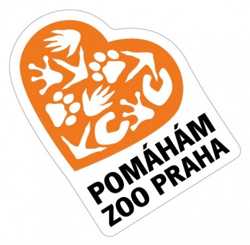 Samolepka Pomáhám Zoo Praha - oranžová