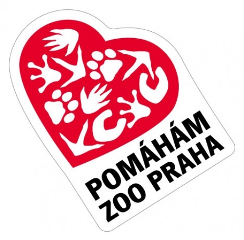 Samolepka Pomáhám Zoo Praha - červená 