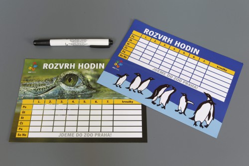 Rozvrh hodin s motivem gaviála 