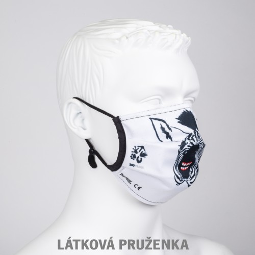 Certifikovaná dospělá nanorouška s ochranou úrovně FFP2 – motiv se zebrou