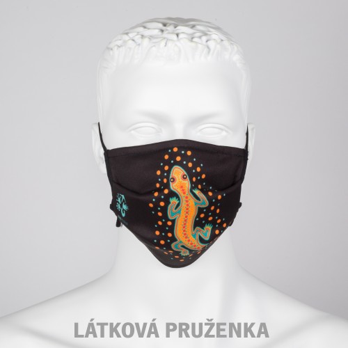Certifikovaná dospělá nanorouška s ochranou úrovně FFP2 – motiv s gekonem