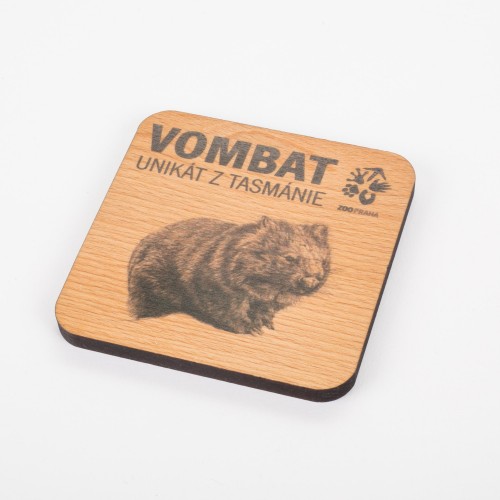 Dřevěný podtácek: Vombat – unikát z Tasmánie
