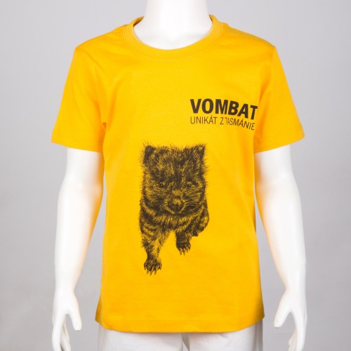 Dětské tričko: Vombat – unikát z Tasmánie, žluté tričko