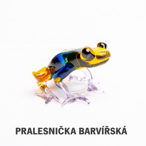 Šípová žába – ručně vyrobená figurka z českého skla