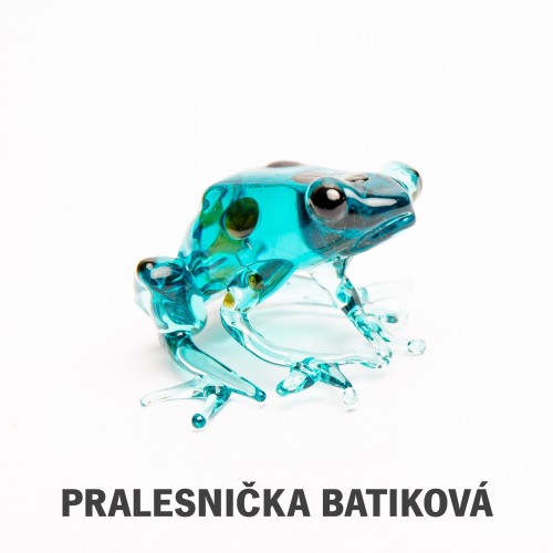 Šípová žába – ručně vyrobená figurka z českého skla
