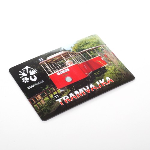 Magnetka s motivem dětské tramvajky ze Zoo Praha
