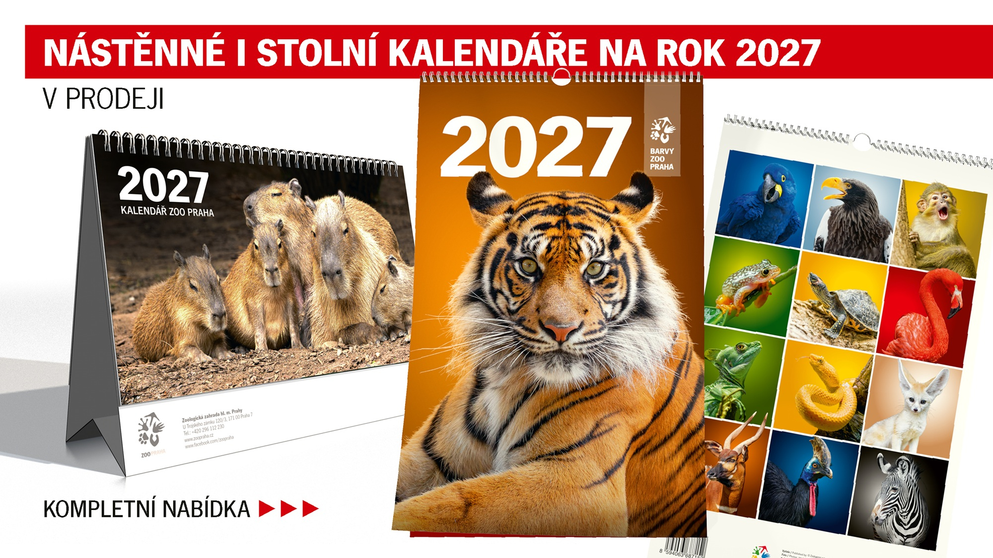 Kalendáře na rok 2027 v prodeji